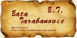 Bata Tarabanović vizit kartica
